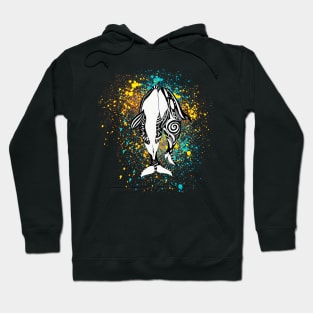 Two Orca whales Color Splash Hoodie